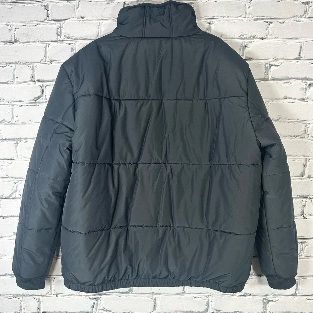 True Religion Mens Black Heavy Puffer Jacket Coat Size 3XL Full Zip Outdoor